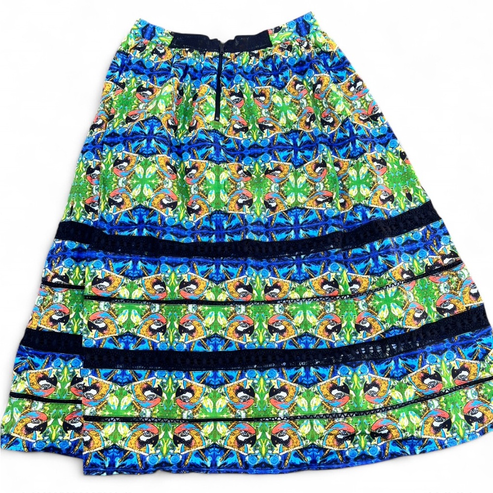 Sam Edelman High Waist Parrot Print multicolor Skirt Size 8 - Picture 2 of 7